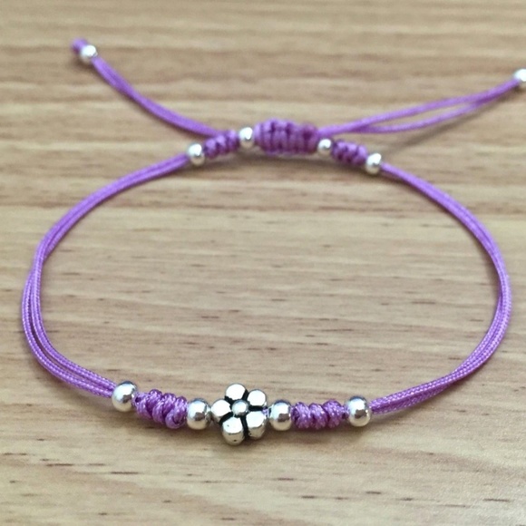 Delicate Flower Light Purple Shamballa Bracelet - Picture 3 of 3
